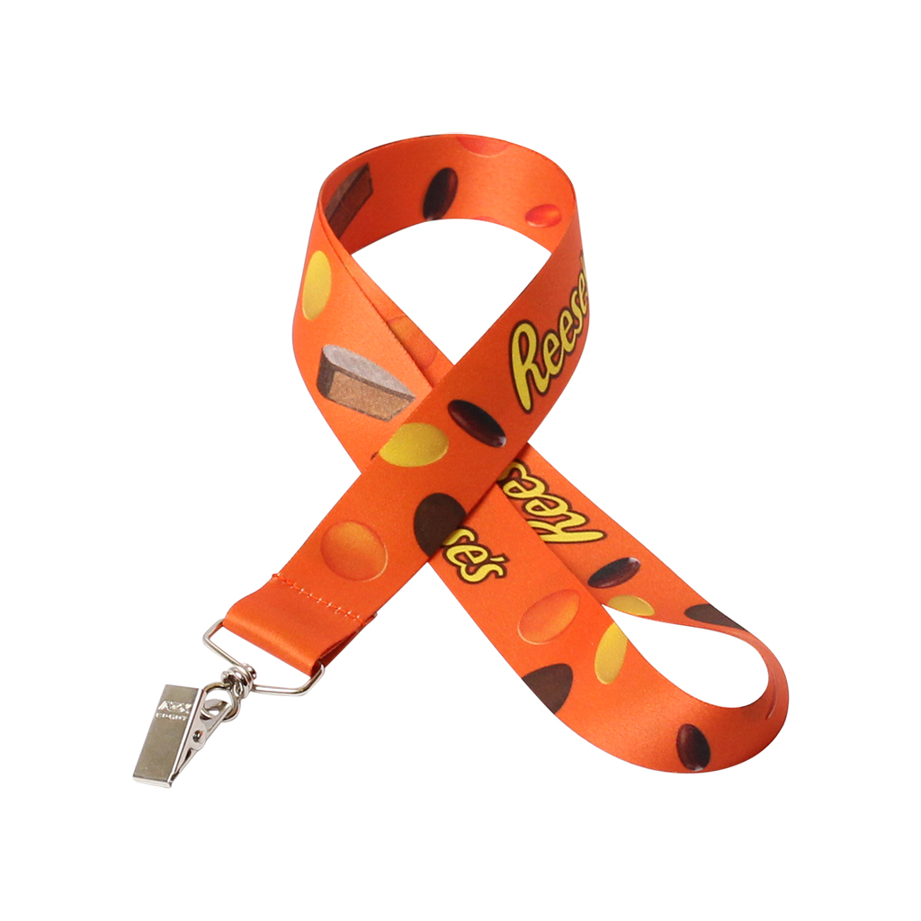 1" Digitally Sublimated Lanyard w/ Bulldog Clip
