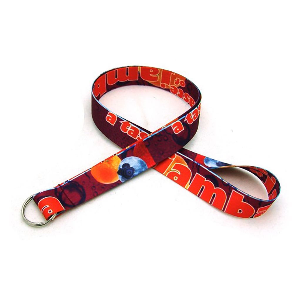 3/4" Digitally Sublimated Lanyard w/ Keyring