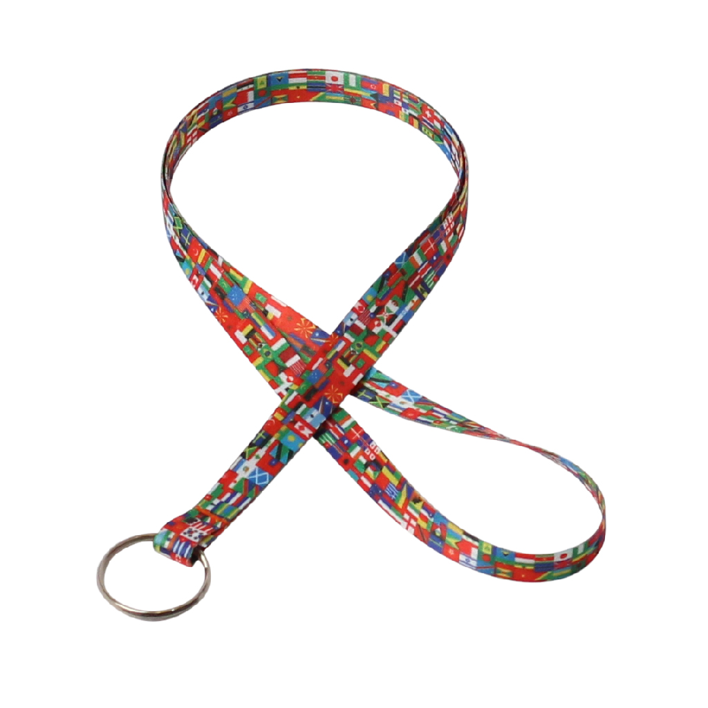 3/8" Digitally Sublimated Lanyard w/ Keyring