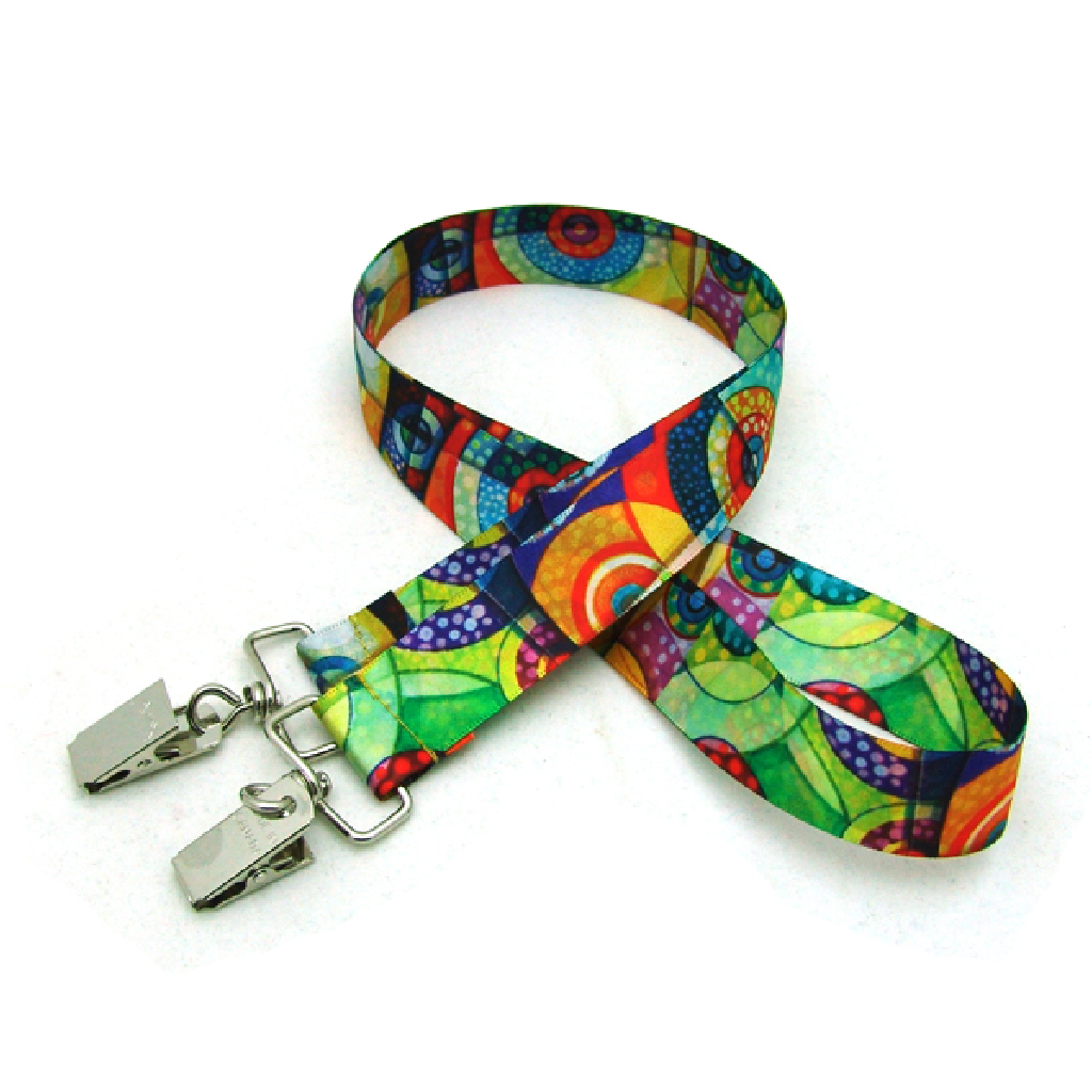 7/8" Digitally Sublimated Lanyard w/ Bulldog Clip